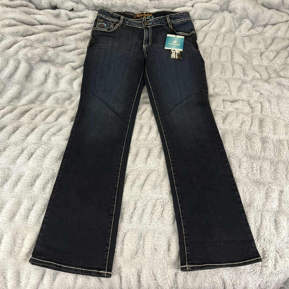 Hincapie Jeans Women 8 R Bootcut Dark Wash Stretch Denim Embroidered Western NWT - Picture 1 of 13